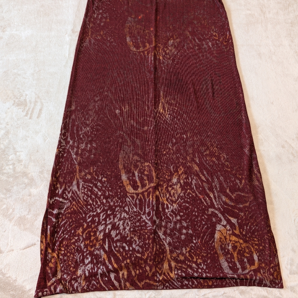 Burgundy Red Tank Maxi Dress XL Stretch 90s Dark Minimalist Artsy Moody Grunge image 5